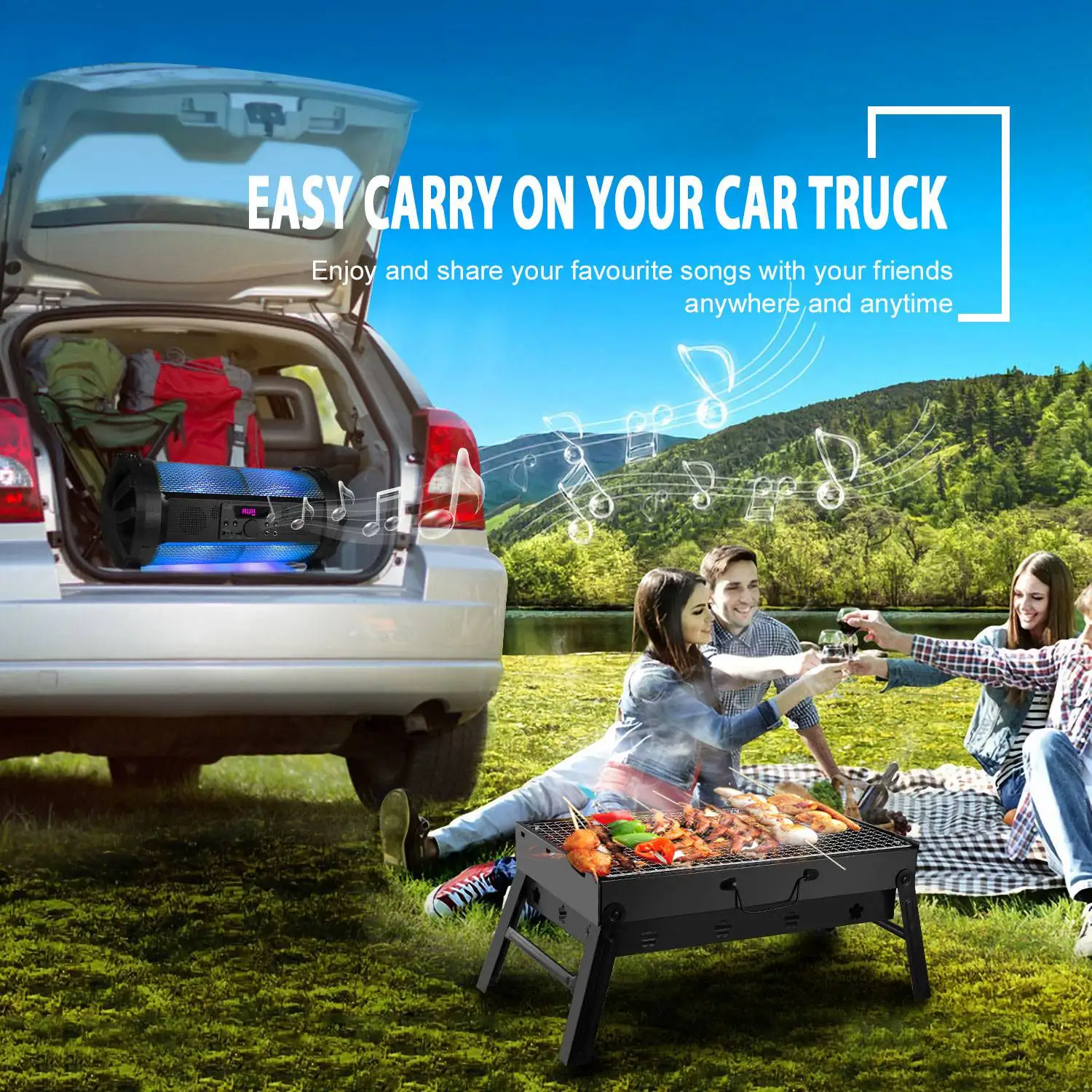 Perfect for camping, backpacking, picnics, tailgates, and small-space grilling. Suitable for cooking pork, burgers, fish, vegeta
Perfect for camping, backpacking, picnics, tailgates, and small-space grilling. Suitable for cooking pork, burgers, fish, vegeta