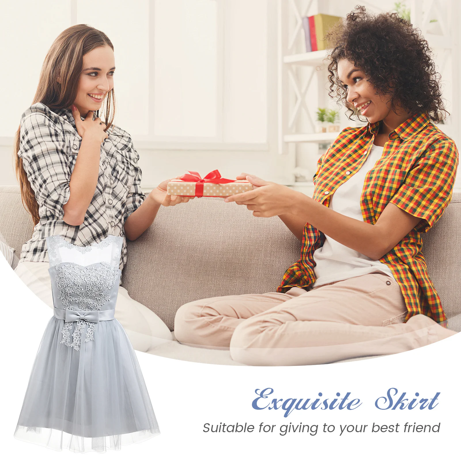 Lace Bridesmaid Party Dress Short Prom Evening Wedding Pageant Dress Grey Size S Women's Elegant Formal Women Party Dresses
Lace Bridesmaid Party Dress Short Prom Evening Wedding Pageant Dress Grey Size S Women's Elegant Formal Women Party Dresses