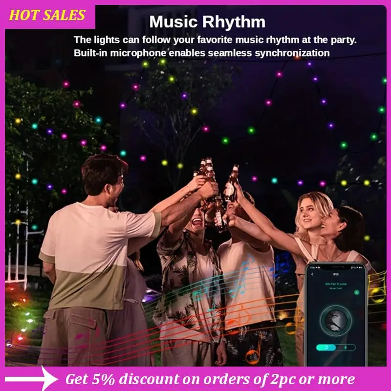 1 комплект светодиодных гирлянд Tuya Bluetooth RGB Phantom Color String Lights Set Fairy String Light, изысканный
1 комплект светодиодных гирлянд Tuya Bluetooth RGB Phantom Color String Lights Set Fairy String Light, изысканный