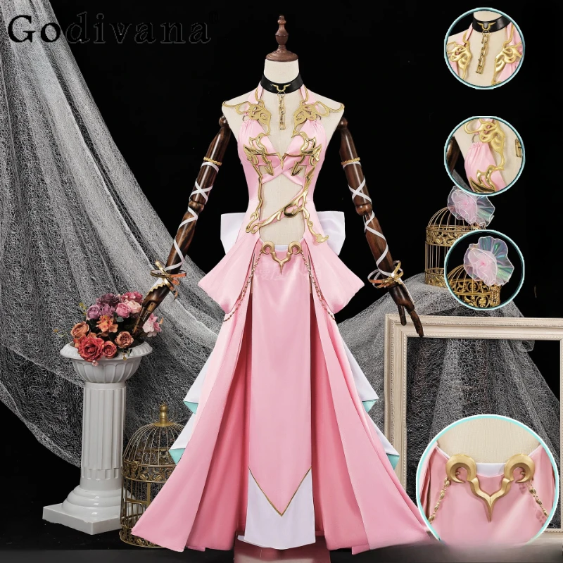 CC Lost Story Cosplay Costume for Women Uniform Female Halloween Party Role Play Girls Cos Pink Long Party Dress Suits
CC Lost Story Cosplay Costume for Women Uniform Female Halloween Party Role Play Girls Cos Pink Long Party Dress Suits