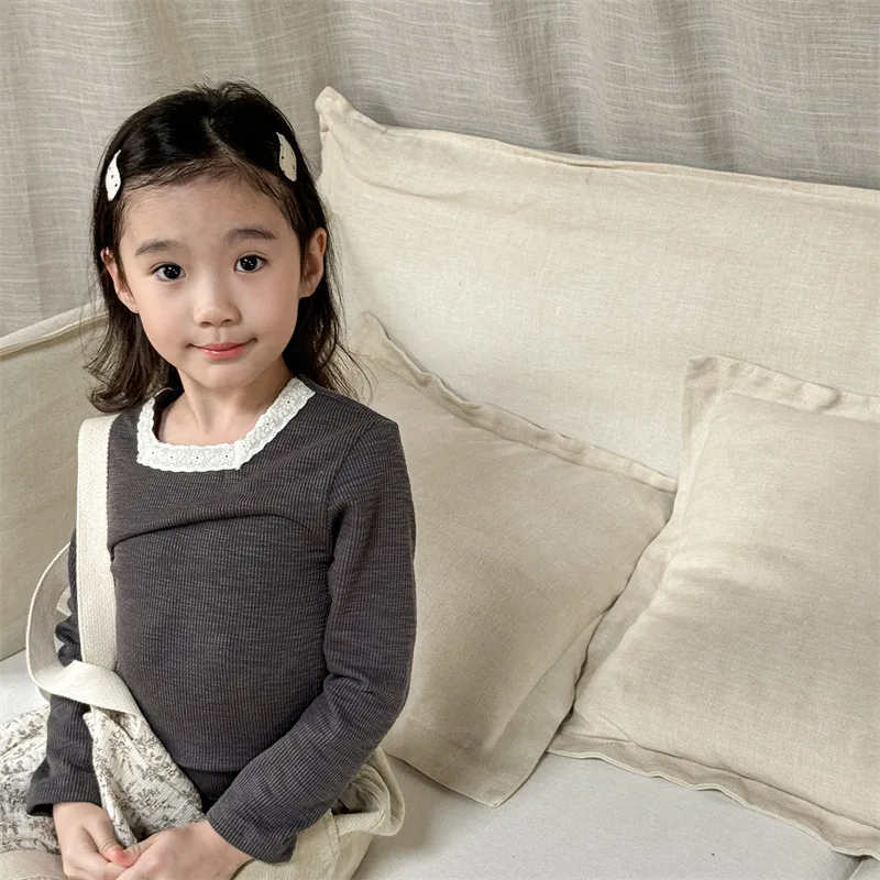 2024 Autumn New Children Long Sleeve Casual T Shirts Solid Baby Girls Lace Collar Bottoming Shirt Cotton Tops Kids Clothes
2024 Autumn New Children Long Sleeve Casual T Shirts Solid Baby Girls Lace Collar Bottoming Shirt Cotton Tops Kids Clothes