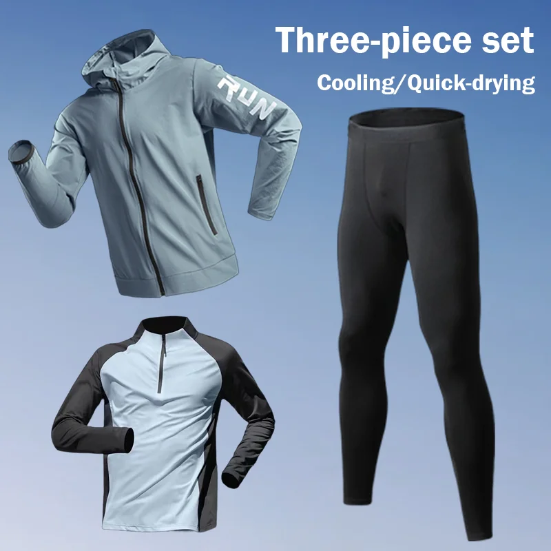 Men's Spring Sports Suit Three-piece Set Fitness Quick Drying Breathable Cycling Training Jacket Outdoor Morning Run Clothes
Men's Spring Sports Suit Three-piece Set Fitness Quick Drying Breathable Cycling Training Jacket Outdoor Morning Run Clothes