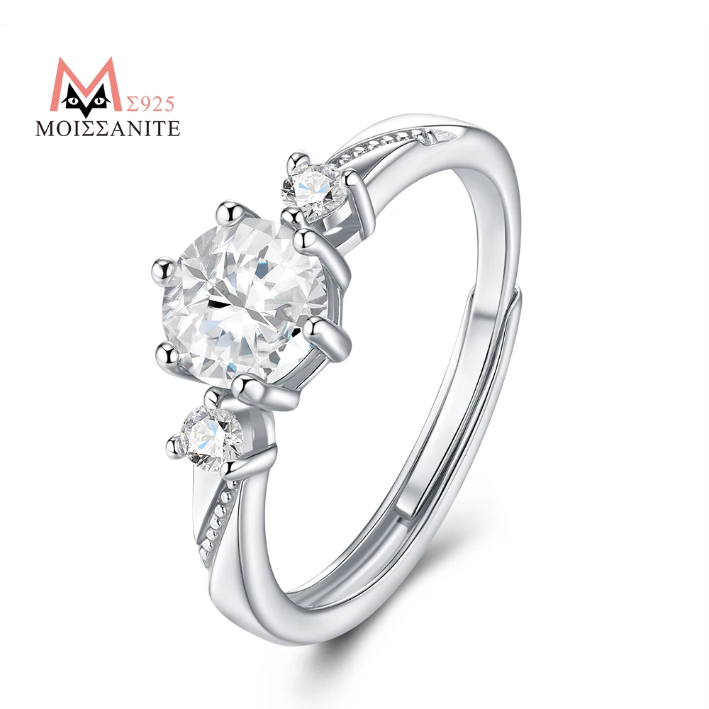 JIUZUAN 1 Carat Moissanite Ring 3 Stone Style 925 Sterling Silver 18K Gold Plated Jewelry Gift with GRA Certificate
JIUZUAN 1 Carat Moissanite Ring 3 Stone Style 925 Sterling Silver 18K Gold Plated Jewelry Gift with GRA Certificate