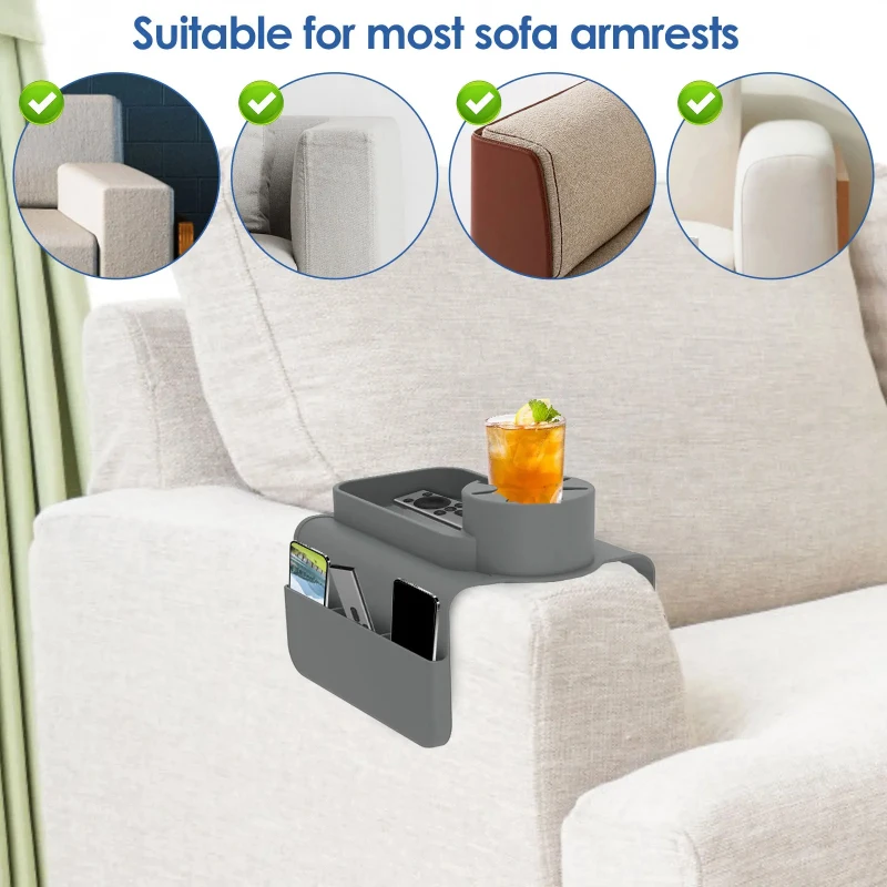 Versatile Sturdy Silicone Couch Cup Holder Tray with Side Pocket Easy Install Sofa Armrest Organizer
Versatile Sturdy Silicone Couch Cup Holder Tray with Side Pocket Easy Install Sofa Armrest Organizer