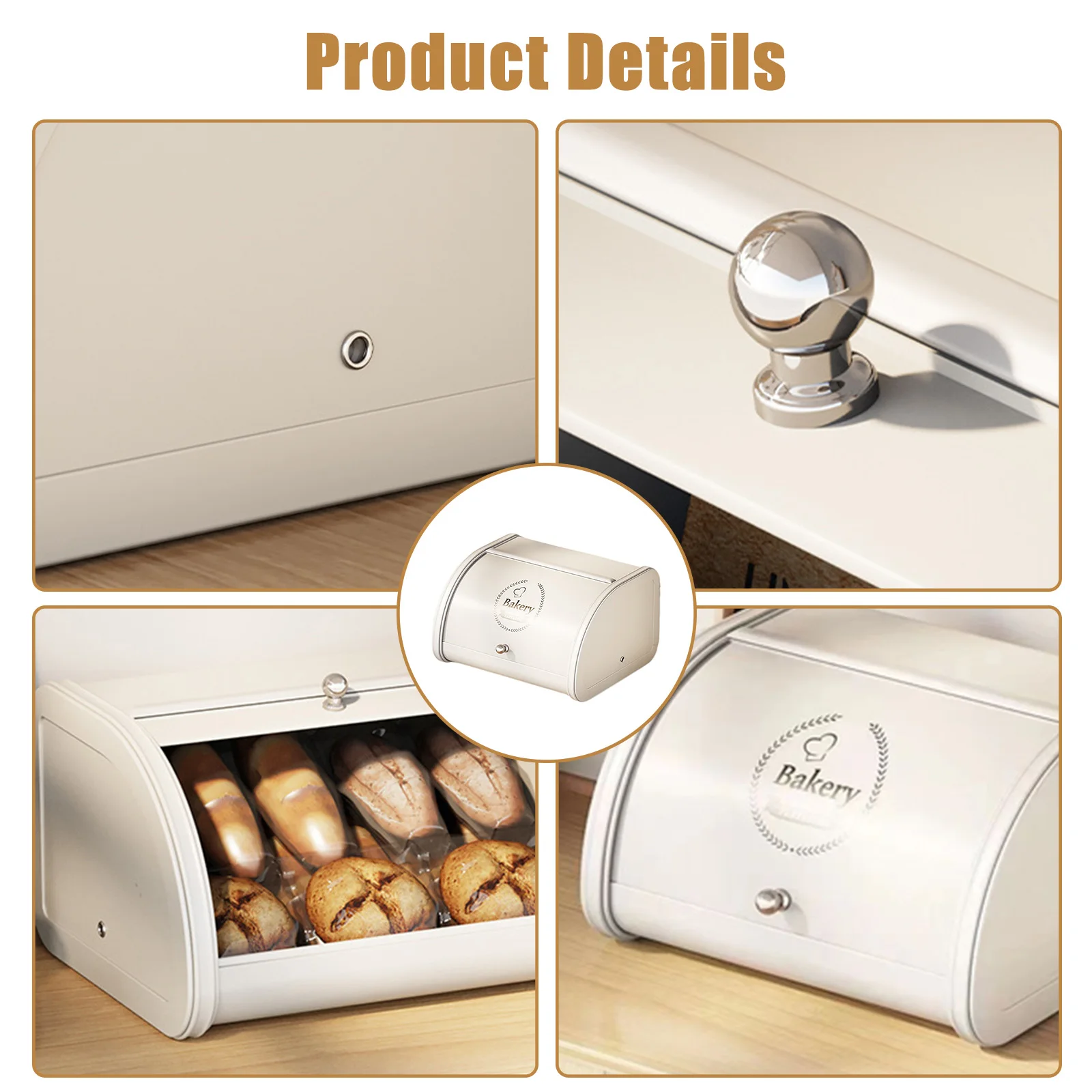 Bread Bin Container with Roll-up Lid Bread Box Large Capacity Bread Storage Bin Container Stainless Steel for Kitchen Countertop
Bread Bin Container with Roll-up Lid Bread Box Large Capacity Bread Storage Bin Container Stainless Steel for Kitchen Countertop