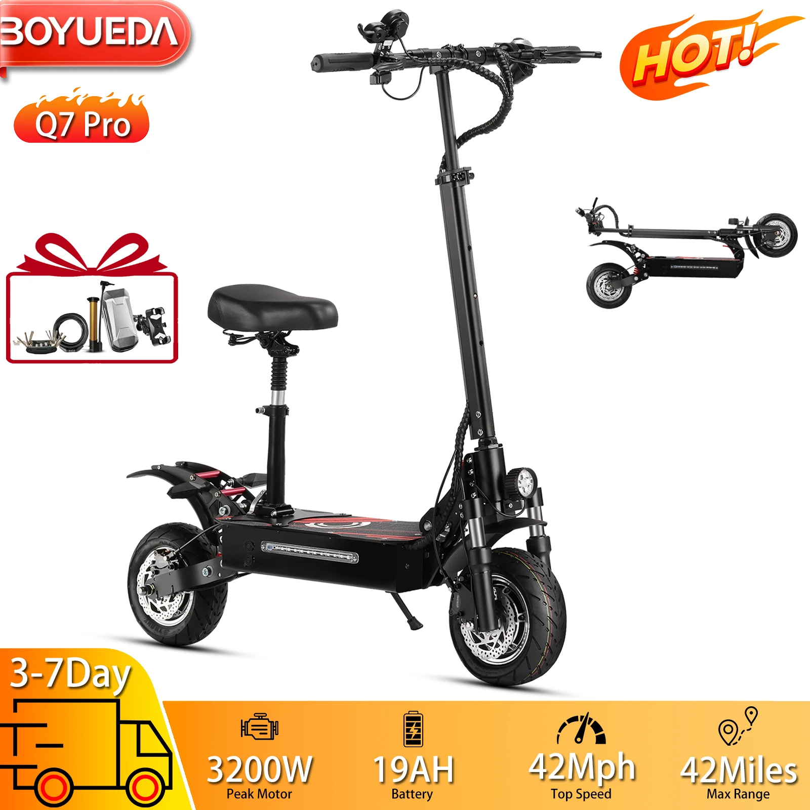 Электрический самокат Boyueda Q7 Pro, 10 дюймов, 1600 Втx2, двойной мотор, электронный самокат, складная верхняя скорость, 42 миль, 988 Втч, максимальный диапазон, 42 миль, нагрузка 330 фунтов, новинка 
Электрический самокат Boyueda Q7 Pro, 10 дюймов, 1600 Втx2, двойной мотор, электронный самокат, складная верхняя скорость, 42 миль, 988 Втч, максимальный диапазон, 42 миль, нагрузка 330 фунтов, новинка