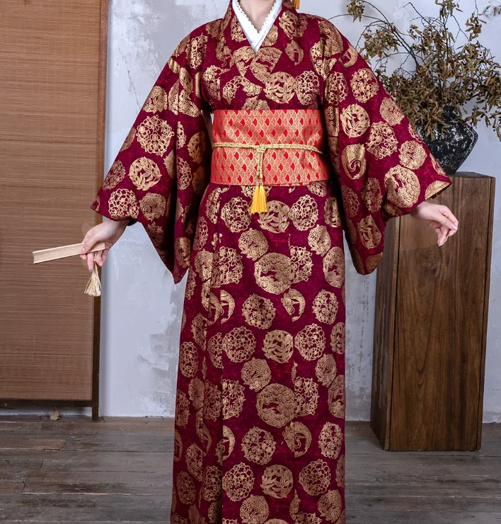 Japanese Kimono Big Sleeve 140CM Long Woman Vintage Robe
Japanese Kimono Big Sleeve 140CM Long Woman Vintage Robe