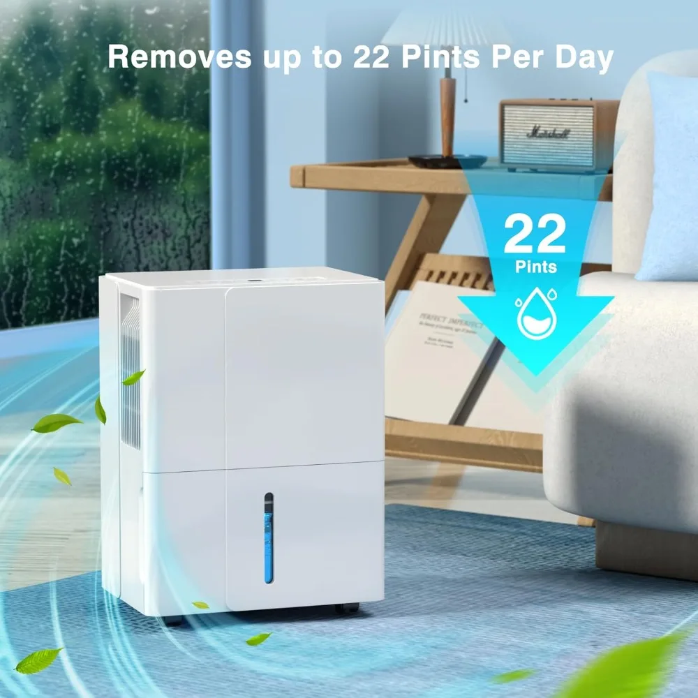 2000 Sq.Ft. Dehumidifier for Home Bedrooms, 1.2Gal Water Tank With Smart Control, Timing Device For Medium - NEW
2000 Sq.Ft. Dehumidifier for Home Bedrooms, 1.2Gal Water Tank With Smart Control, Timing Device For Medium - NEW