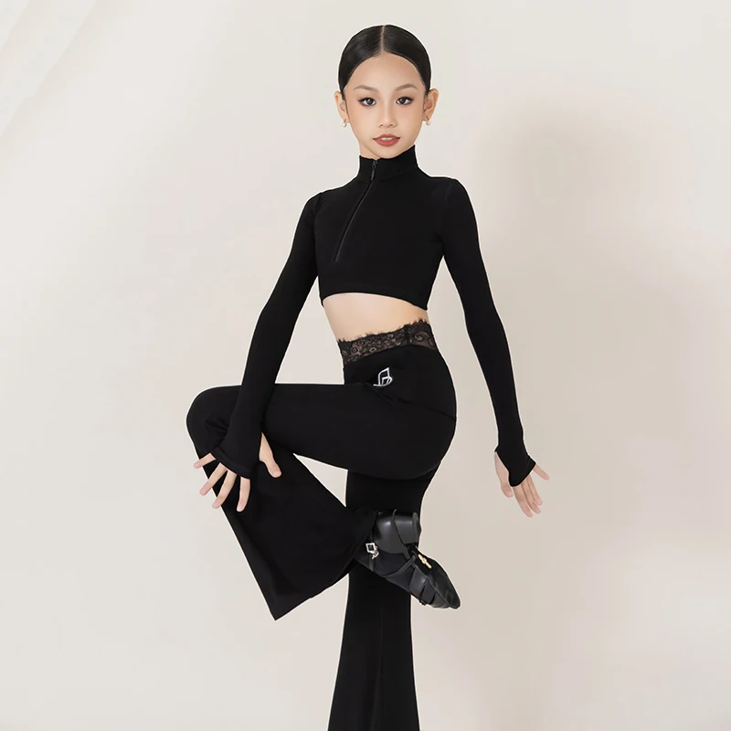 Kids Girls Latin Dance Clothes - Long Sleeve Lace Waist Cha Cha Ballroom Practice Training Tops & Pants Set
Kids Girls Latin Dance Clothes - Long Sleeve Lace Waist Cha Cha Ballroom Practice Training Tops & Pants Set