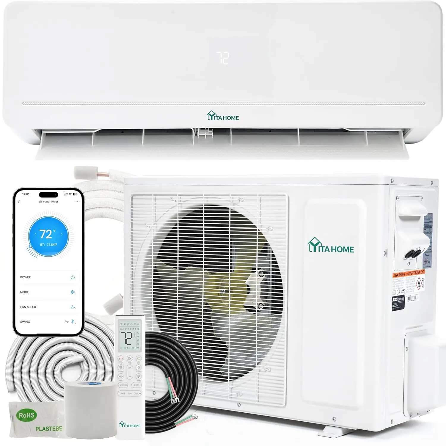 24000 BTU Mini Split AC/Heating System, Ductless Mini Split Air Conditioner Heat Pump,230V 20 SEER2 Energy, Customized
24000 BTU Mini Split AC/Heating System, Ductless Mini Split Air Conditioner Heat Pump,230V 20 SEER2 Energy, Customized