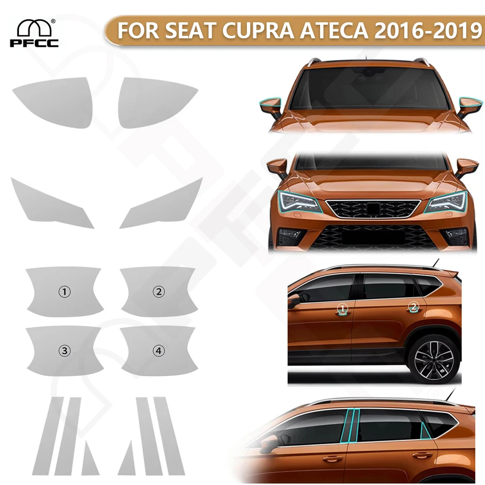 Headlight Rearview B C Pillars Door Handles TPU Protection Film For Seat CUPRA Ateca 2016-2019 Anti-scratch Pre-cut Clear PPF
Headlight Rearview B C Pillars Door Handles TPU Protection Film For Seat CUPRA Ateca 2016-2019 Anti-scratch Pre-cut Clear PPF