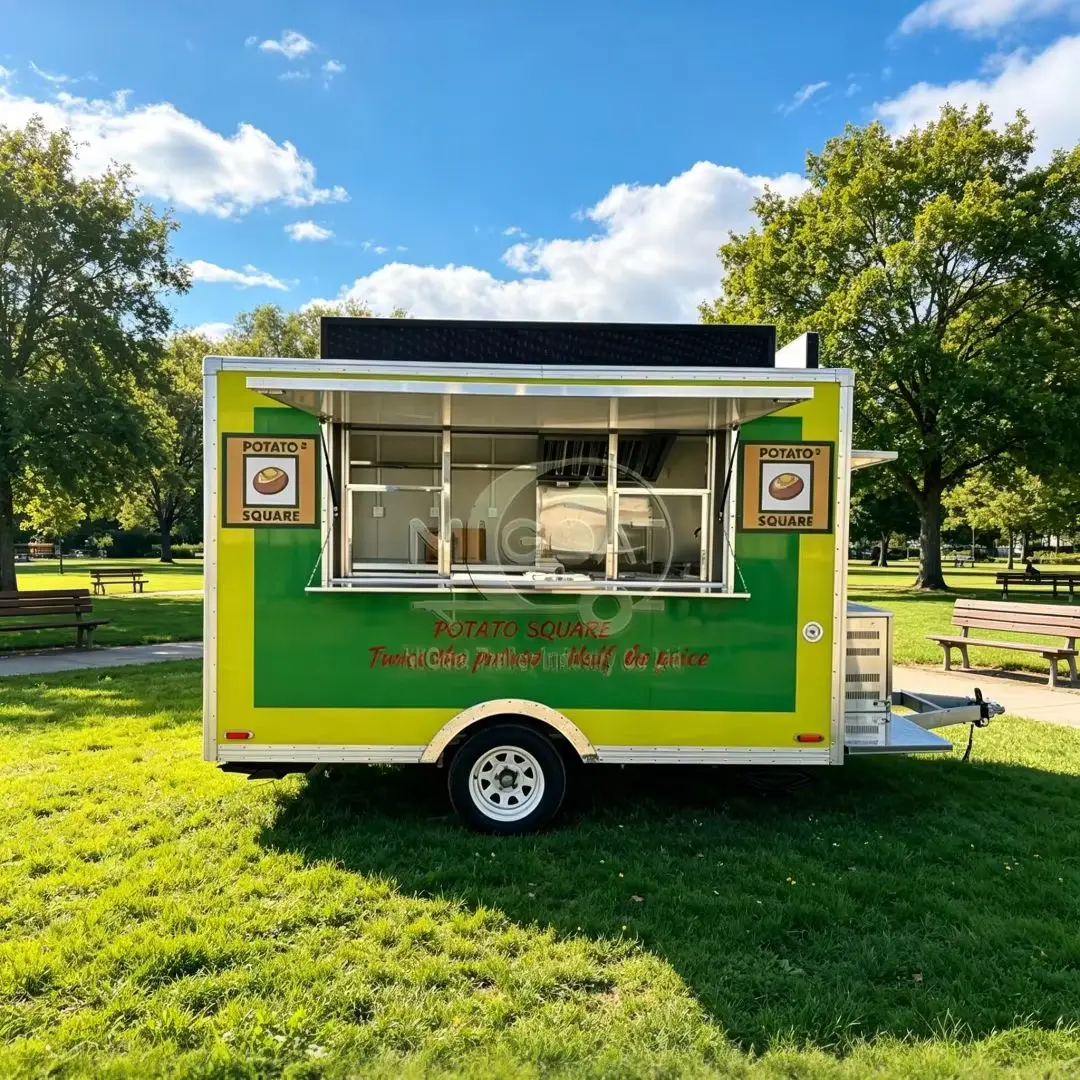 Single-Axle Food Trailer with Custom Branding & Prep Counter, Mobile Catering Cart for Potato & Fast Food
Single-Axle Food Trailer with Custom Branding & Prep Counter, Mobile Catering Cart for Potato & Fast Food