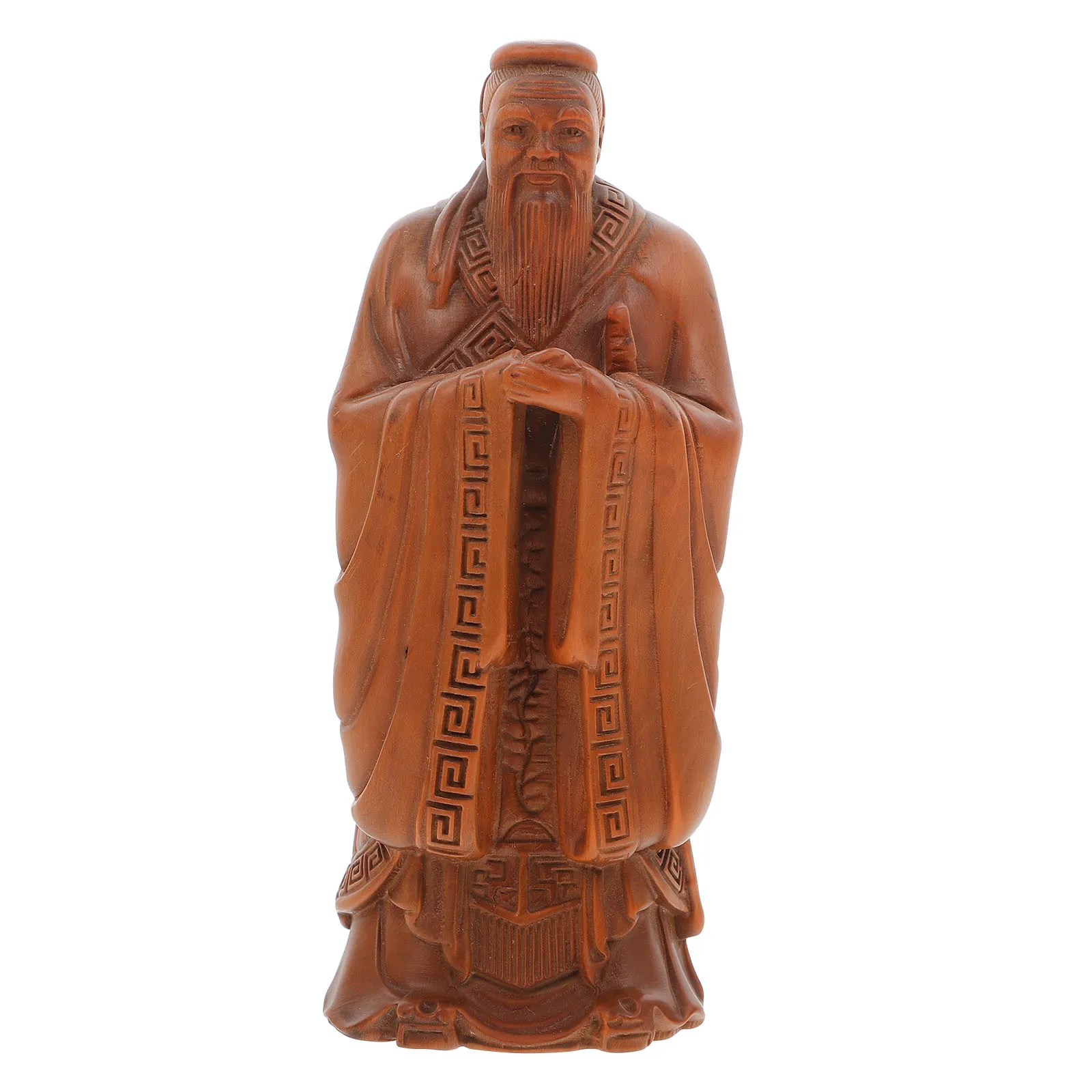Wooden Confucius Statue Decorative Craft Figurines Elegant Delicate Boxwood Carved Ornament Home Office Piece
Wooden Confucius Statue Decorative Craft Figurines Elegant Delicate Boxwood Carved Ornament Home Office Piece