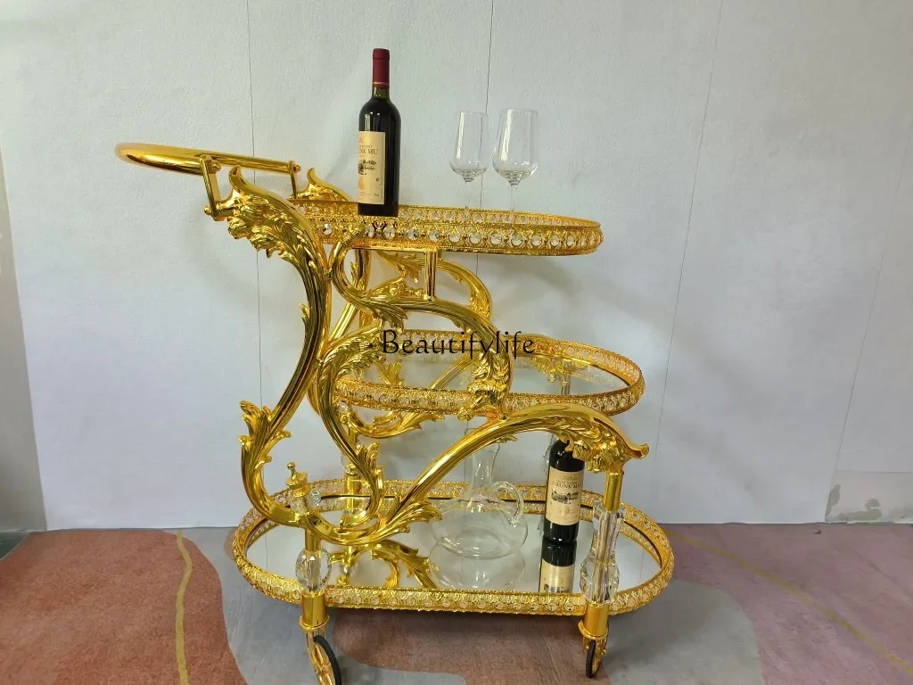 yj5European-Style High-End Hand-Push Dining Car Advanced Gold-Plated Wine Trolley
yj5European-Style High-End Hand-Push Dining Car Advanced Gold-Plated Wine Trolley