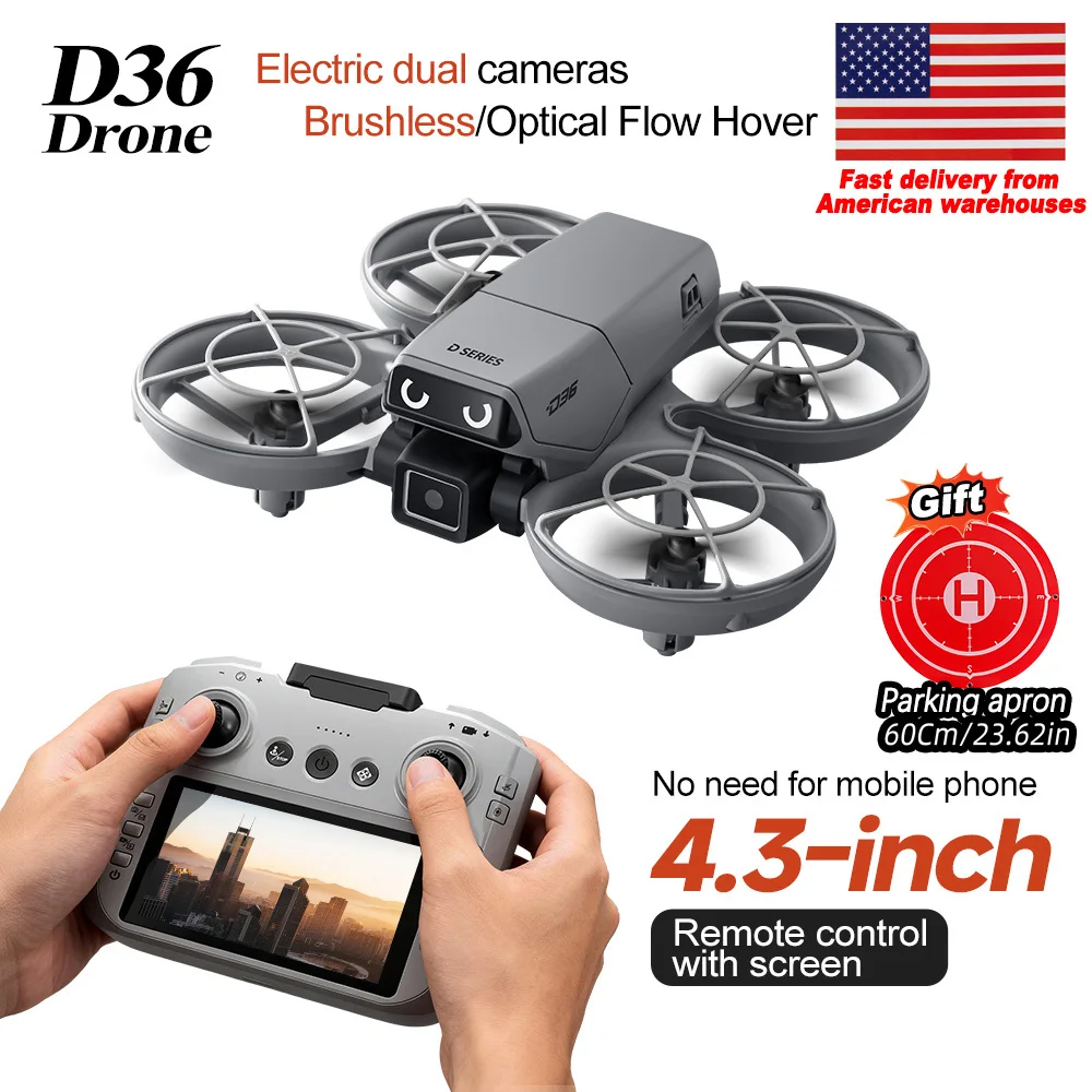 D36 Mini Drone with Screen Remote Controller, Fully Enclosed Propellers, 4-Directional Obstacle Avoidance, Built-in LED Lights, Safe Portable RC Quadcopter, Ideal Indoor Flying Toy for Kids
D36 Mini Drone with Screen Remote Controller, Fully Enclosed Propellers, 4-Directional Obstacle Avoidance, Built-in LED Lights, Safe Portable RC Quadcopter, Ideal Indoor Flying Toy for Kids