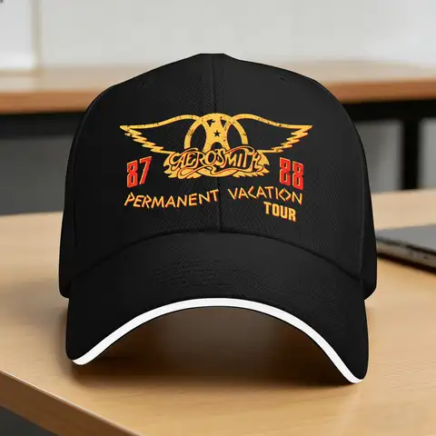 Aerosmith Permanent Vacation Tour '87-88 Baseball Cap Tennis Skate Trucker Hat Women Men Fashion Print Snapback Cap