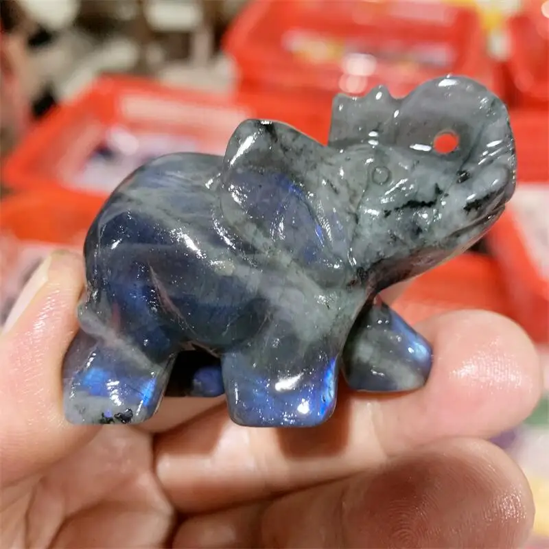 Natural Labradorite Elephant Carving Crystal Fortune Statue Fortune Money Good Luck Room Decor Gift 1PCS 
Natural Labradorite Elephant Carving Crystal Fortune Statue Fortune Money Good Luck Room Decor Gift 1PCS