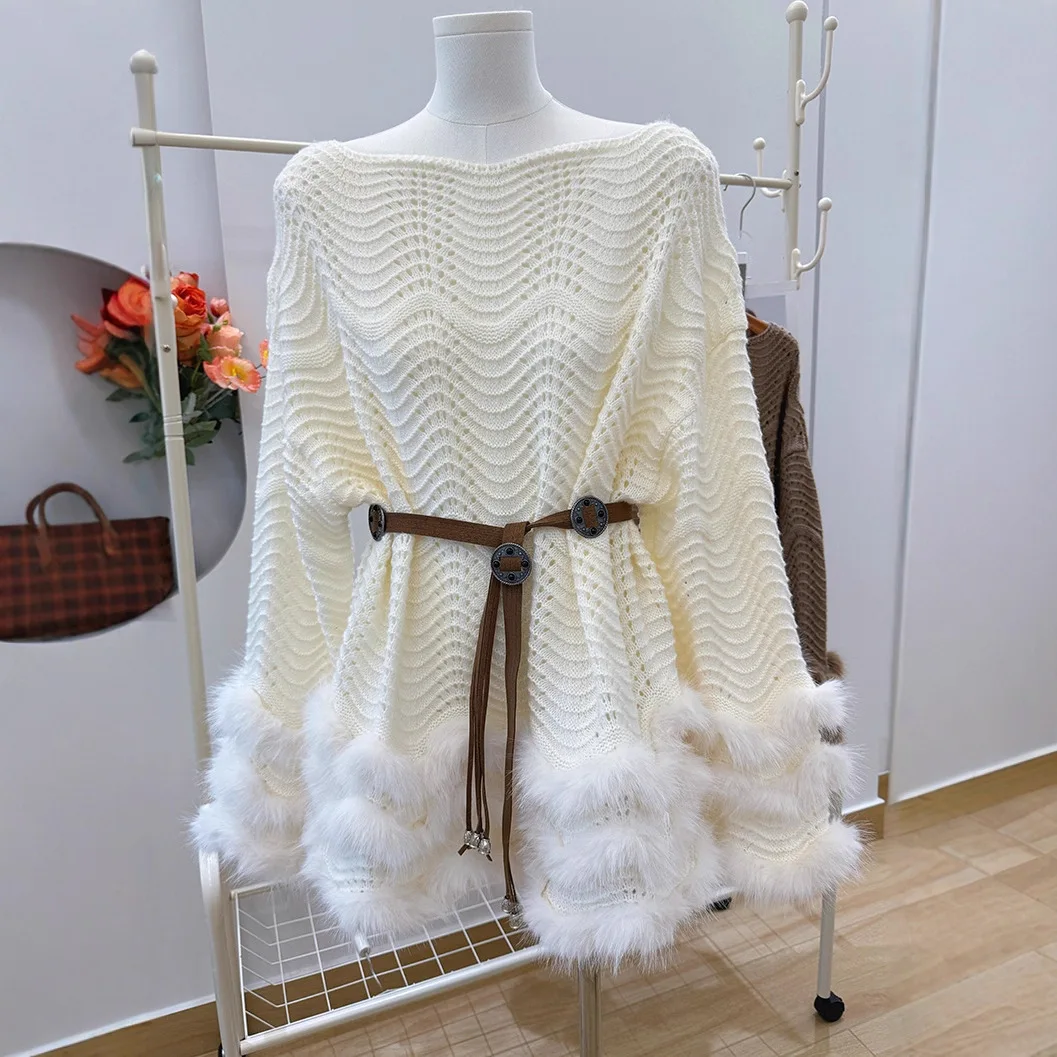 Early Autumn Pure Desire Sleeve Knitted Spicy Girl Plush Splice Long Sweater Women's Loose Medium Length Hollow out Style
Early Autumn Pure Desire Sleeve Knitted Spicy Girl Plush Splice Long Sweater Women's Loose Medium Length Hollow out Style