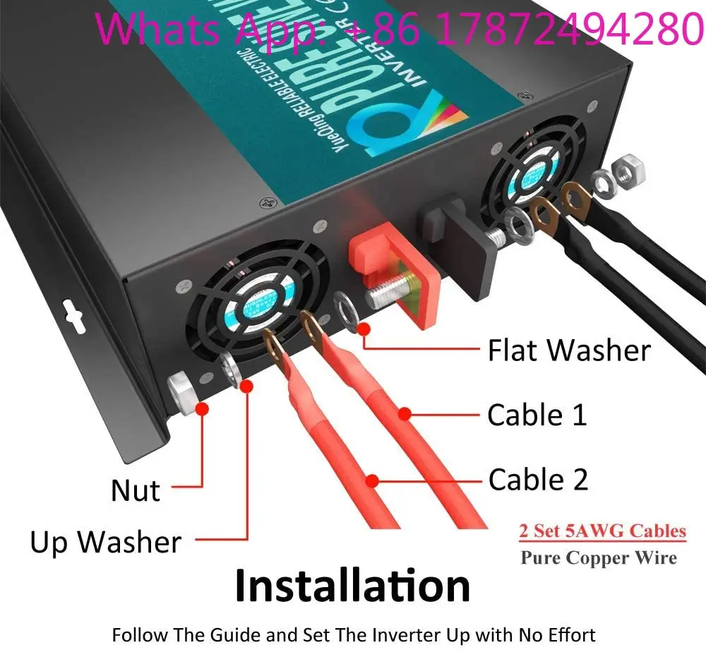 Reliable Pure Sine Wave Inverter 3000W 12V/24V/36V/48V DC to 110V/120V/220V/230V/240V AC Solar Power Converter
Reliable Pure Sine Wave Inverter 3000W 12V/24V/36V/48V DC to 110V/120V/220V/230V/240V AC Solar Power Converter
