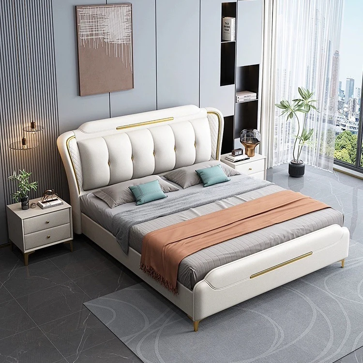 For Light Luxury Leather Bed Bedroom Furniture Double King Size Storage Bed Up-holstered Beds
For Light Luxury Leather Bed Bedroom Furniture Double King Size Storage Bed Up-holstered Beds