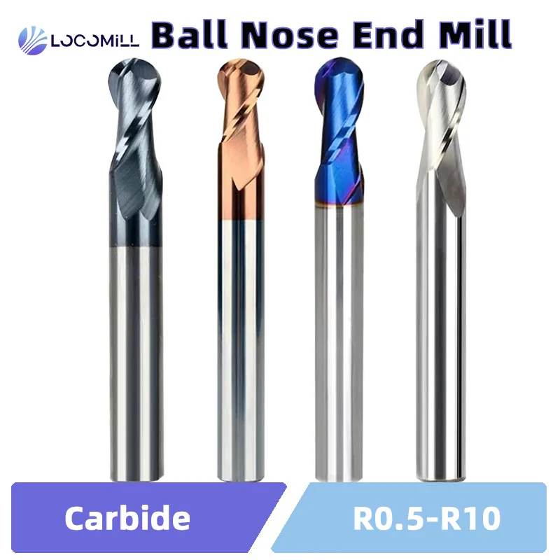 LOCO Tungsten Carbide Ball Nose End Mill CNC Router Milling 2 Flute R0.5 6mm 8mm 10mm HRC45 55 65
LOCO Tungsten Carbide Ball Nose End Mill CNC Router Milling 2 Flute R0.5 6mm 8mm 10mm HRC45 55 65