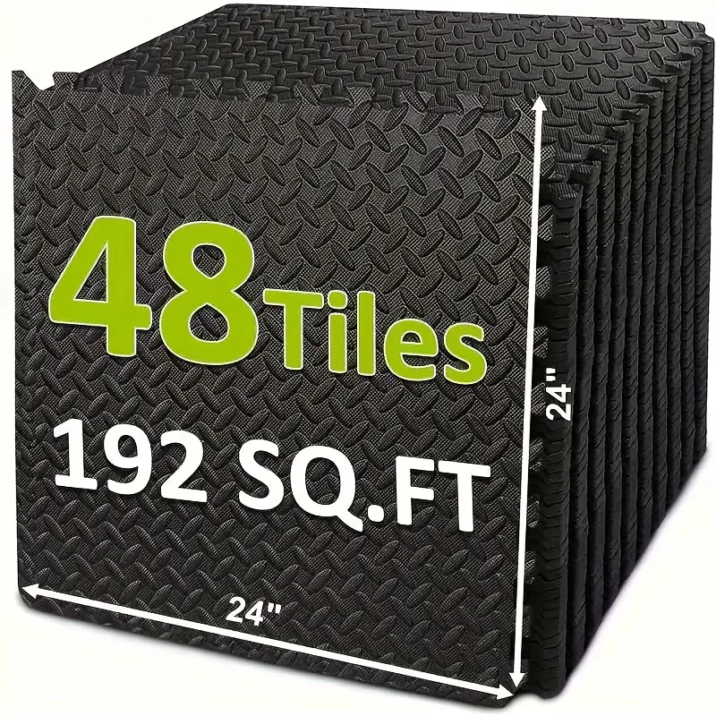 48pcs Interlocking Exercise Fitness Floor Mats 24 Inches X 24 InchesFoam Floor Tiles for Home Gym, Yoga, Pilates
48pcs Interlocking Exercise Fitness Floor Mats 24 Inches X 24 InchesFoam Floor Tiles for Home Gym, Yoga, Pilates