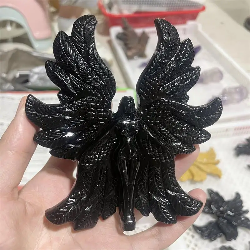 Natural Black Obsidian Seraph Angel Carving Crafts Hand-Carved Healing Stone Home Decoration Luck Folk Gifts 1pcs
Natural Black Obsidian Seraph Angel Carving Crafts Hand-Carved Healing Stone Home Decoration Luck Folk Gifts 1pcs
