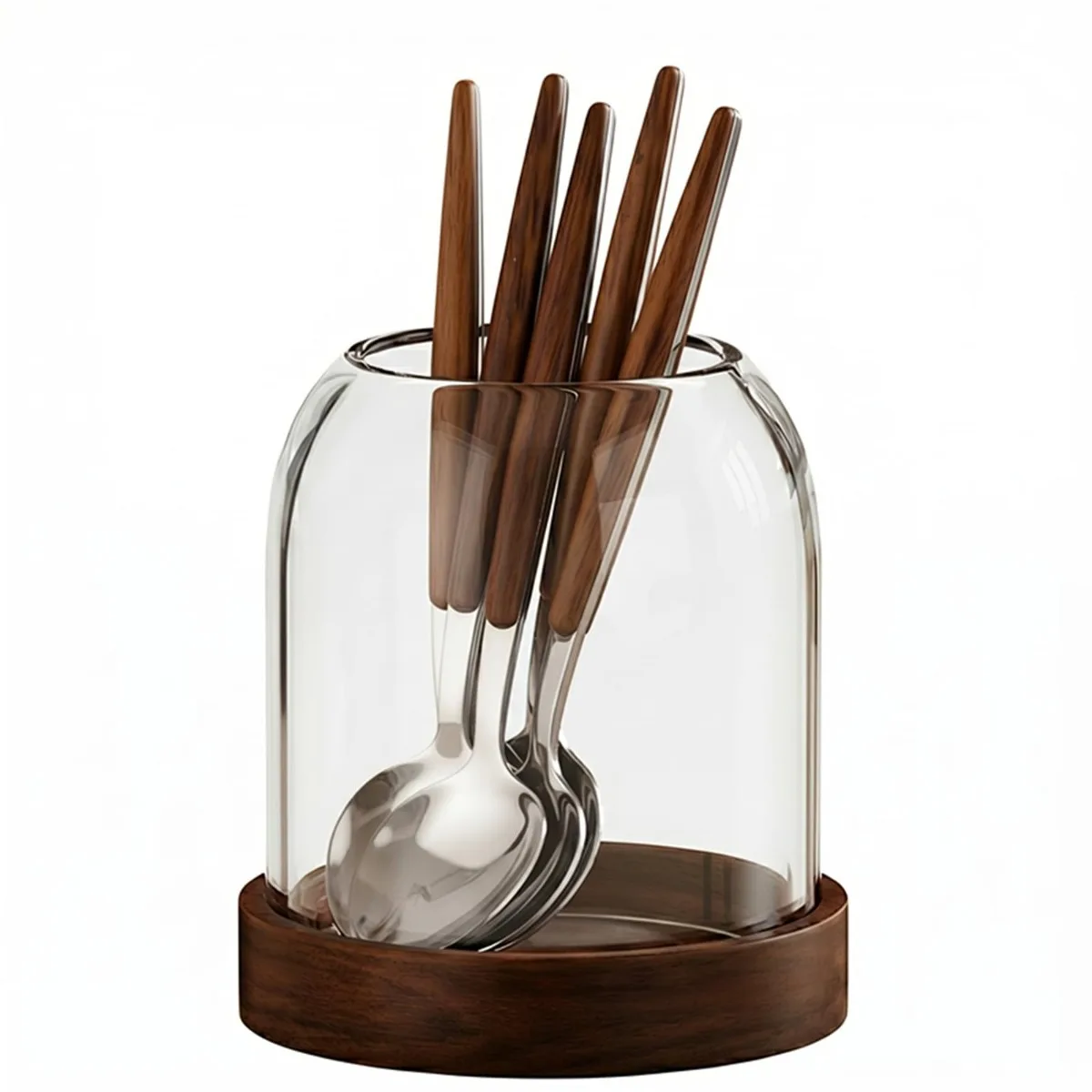 Utensil Holder Rack for Tea Party Ice Cream Cake Dessert Table Glass Storage with Wooden Base Aesthetic Kitchen Decor Minimalist
Utensil Holder Rack for Tea Party Ice Cream Cake Dessert Table Glass Storage with Wooden Base Aesthetic Kitchen Decor Minimalist