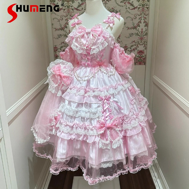 Japanese Rojita Pink Sweet Dresses Evening Gown Bow Kawaii Clothes Coming-of-age Ceremony Princess Vestidos Birthday Party Dress
Japanese Rojita Pink Sweet Dresses Evening Gown Bow Kawaii Clothes Coming-of-age Ceremony Princess Vestidos Birthday Party Dress