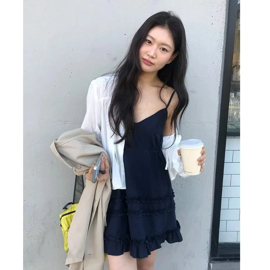 Sweet Commuter Elegant Ruffle Dress Strap Dress Korean Style Spring Autumn Winter Women's Fashion Casual Streetwear
Sweet Commuter Elegant Ruffle Dress Strap Dress Korean Style Spring Autumn Winter Women's Fashion Casual Streetwear