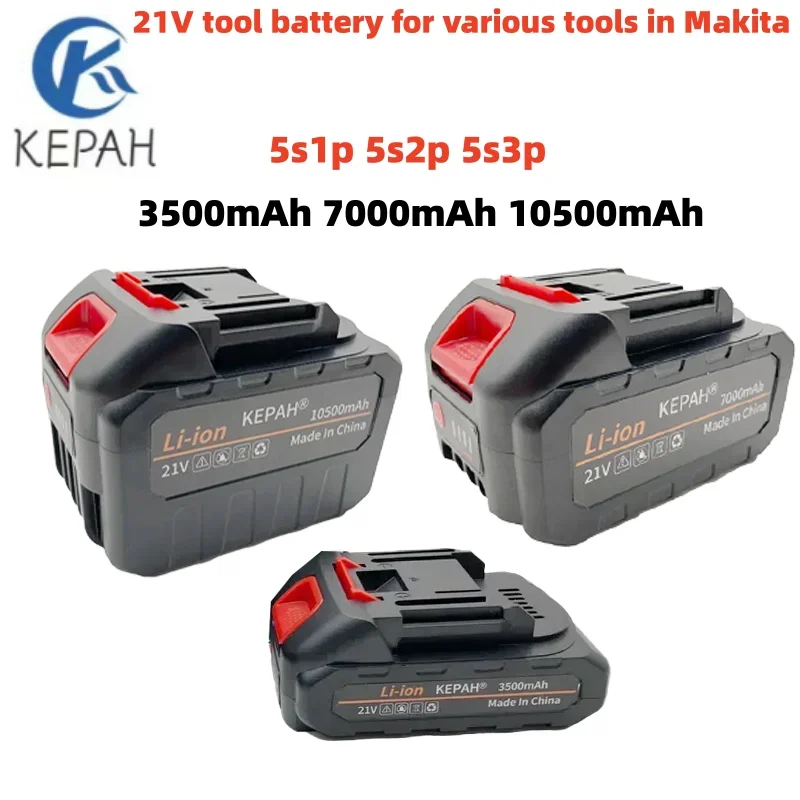 The new 21V 3.5/7.5/10.5Ah rechargeable lithium-ion power tool battery has a large capacity for use in Makita screwdriver drills
The new 21V 3.5/7.5/10.5Ah rechargeable lithium-ion power tool battery has a large capacity for use in Makita screwdriver drills