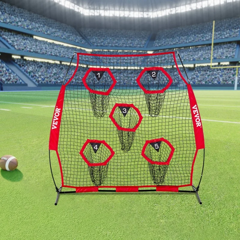 6 x 6 ft Football Trainer Throwing Net, Training Throwing Target Practice Net with 5 Target Pockets, Knotless Net Includes St
6 x 6 ft Football Trainer Throwing Net, Training Throwing Target Practice Net with 5 Target Pockets, Knotless Net Includes St