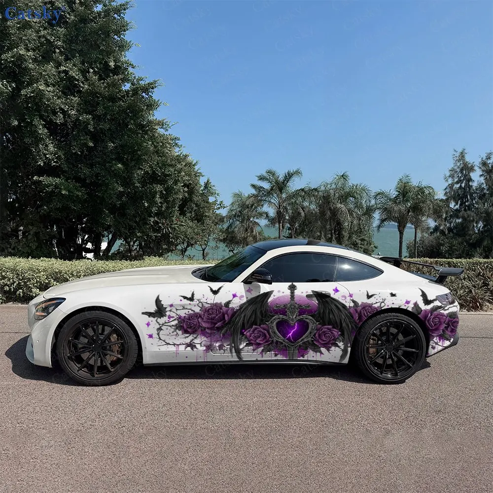 2Pcs Black Wing Sword Heart Rose Car Side Wraps, Self-Adhesive PVC Waterproof & Scratch-Resistant Stickers, Car Accessory Gift
2Pcs Black Wing Sword Heart Rose Car Side Wraps, Self-Adhesive PVC Waterproof & Scratch-Resistant Stickers, Car Accessory Gift