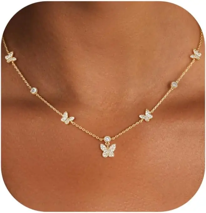 Dainty layered necklace with pearl cross clover butterfly CZ charm 14K gold plated waterproof gift
Dainty layered necklace with pearl cross clover butterfly CZ charm 14K gold plated waterproof gift