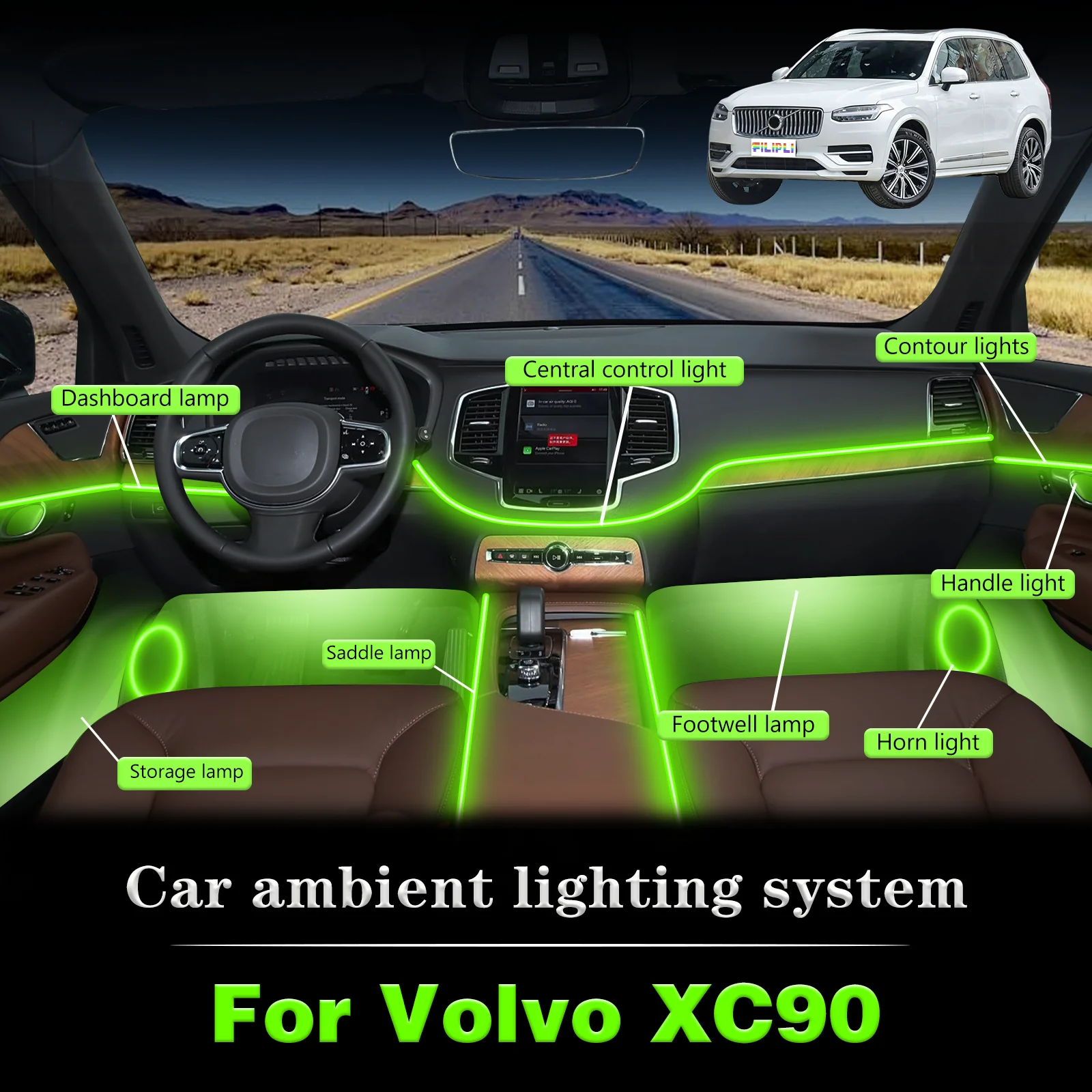 For Volvo XC90 Car Interior Ambient Lamp Kit RGB 64-Color LED Smart Remote Control Energy Saving Efficient Lights
For Volvo XC90 Car Interior Ambient Lamp Kit RGB 64-Color LED Smart Remote Control Energy Saving Efficient Lights