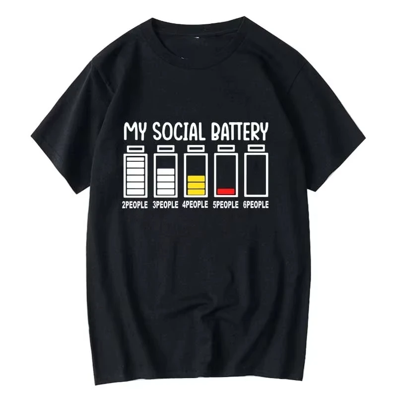 Summer Funny My Social Battery Design Printed Men Tshirt Confortable Casual T-shirt for Men Male Tees Top Ropa Hombre Camisetas
Summer Funny My Social Battery Design Printed Men Tshirt Confortable Casual T-shirt for Men Male Tees Top Ropa Hombre Camisetas