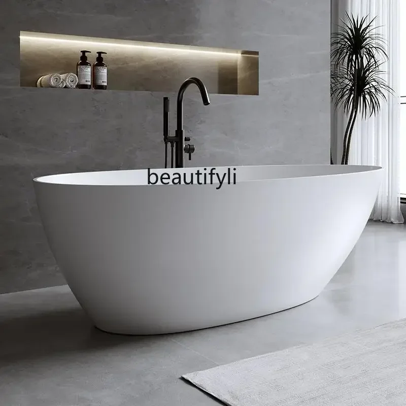PMMA Polymer Artificial Stone Bathtub Goose Egg Hotel Freestanding Household Soaking Bathtub
PMMA Polymer Artificial Stone Bathtub Goose Egg Hotel Freestanding Household Soaking Bathtub