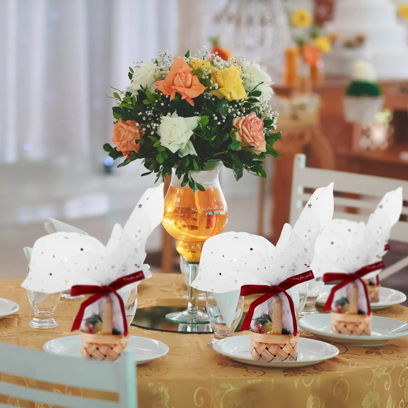 6Pcs Wedding Candy Boxes Portable Mini Woven Baskets Gift Storage Boxes Candy Holders for Birthday Wedding Family Gatherings
6Pcs Wedding Candy Boxes Portable Mini Woven Baskets Gift Storage Boxes Candy Holders for Birthday Wedding Family Gatherings