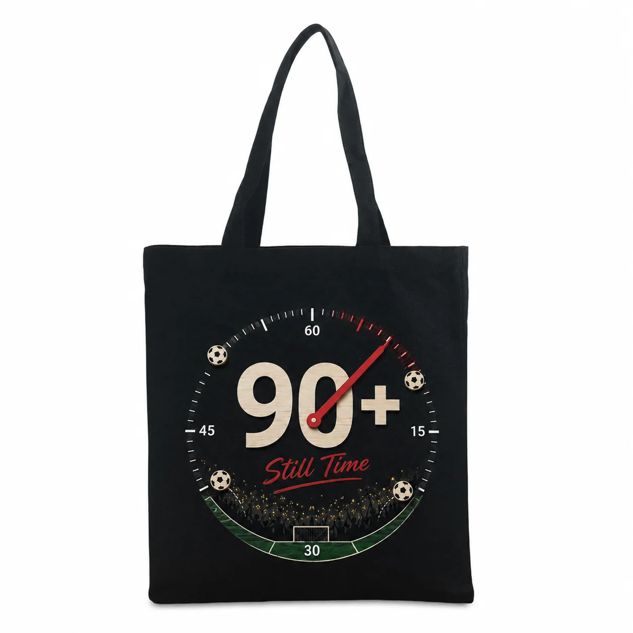 Canvas Tote Bag Football Fans Unisex Black Soccer Clock Graphic 90+ Still Time Match Day Gift Travel Shoulder Bag Casual Bag
Canvas Tote Bag Football Fans Unisex Black Soccer Clock Graphic 90+ Still Time Match Day Gift Travel Shoulder Bag Casual Bag