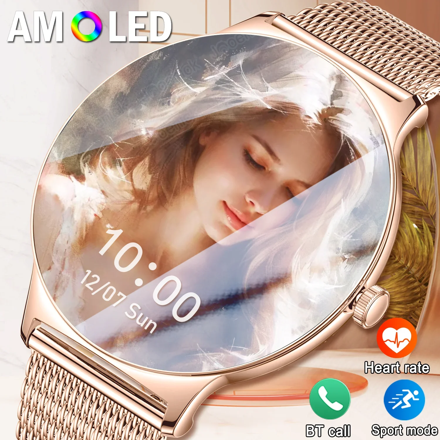 New Smart Watch Women Gift 1.43"AMOLED Display Always Show Time Heart Rate Waterproof Bluetooth Cal Smartwatch For Android iOS
New Smart Watch Women Gift 1.43"AMOLED Display Always Show Time Heart Rate Waterproof Bluetooth Cal Smartwatch For Android iOS