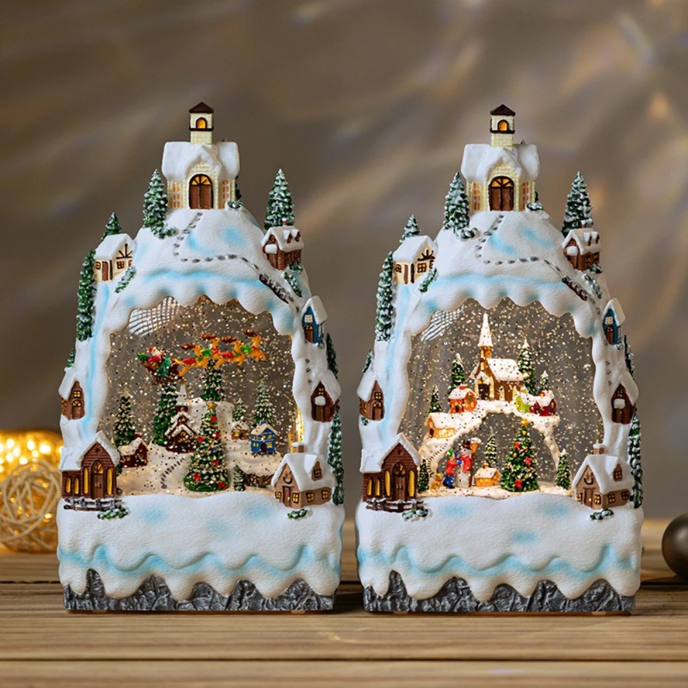 Resin Illuminated Village Town Scene Ornaments Lighted Music Box Snow Globe Table Decoration Items Dolls Figures Deer Decor
Resin Illuminated Village Town Scene Ornaments Lighted Music Box Snow Globe Table Decoration Items Dolls Figures Deer Decor