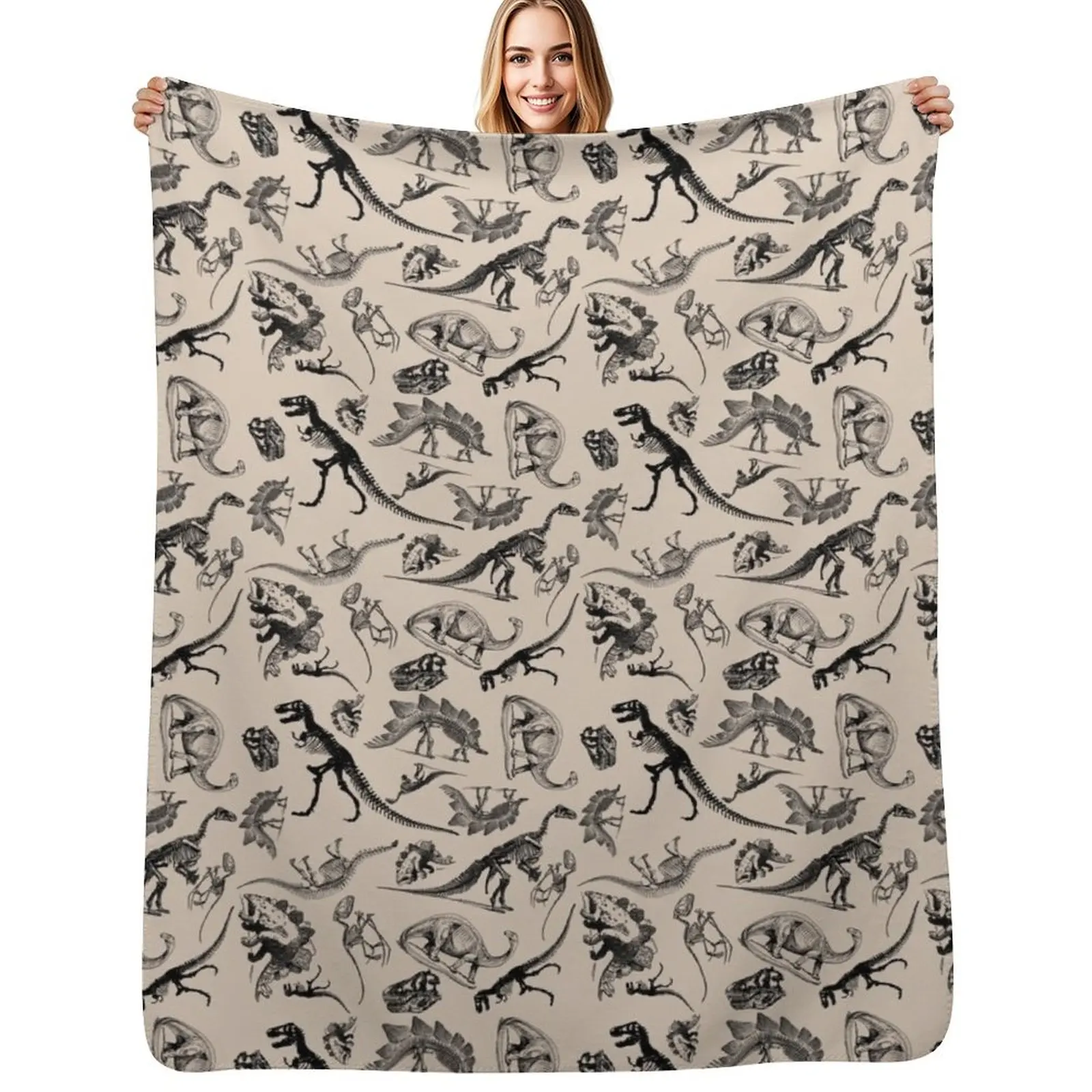 Vintage Museum Dinosaurs and Skeletons Black and Cream Throw Blanket halloween Luxury Thicken Blankets
Vintage Museum Dinosaurs and Skeletons Black and Cream Throw Blanket halloween Luxury Thicken Blankets