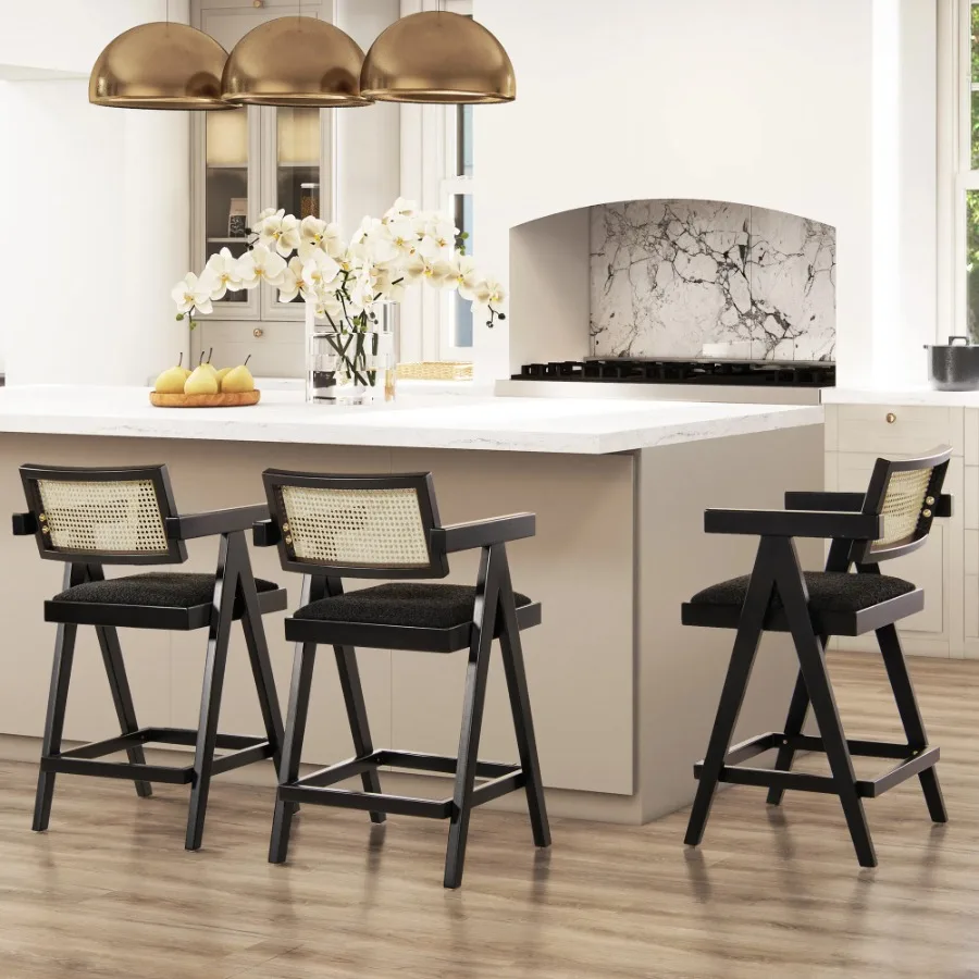 Milan 25.5" Modern Resin Webbing Back Bar Stool with Arms Set of 3 Ebony Black Boucle
Milan 25.5" Modern Resin Webbing Back Bar Stool with Arms Set of 3 Ebony Black Boucle