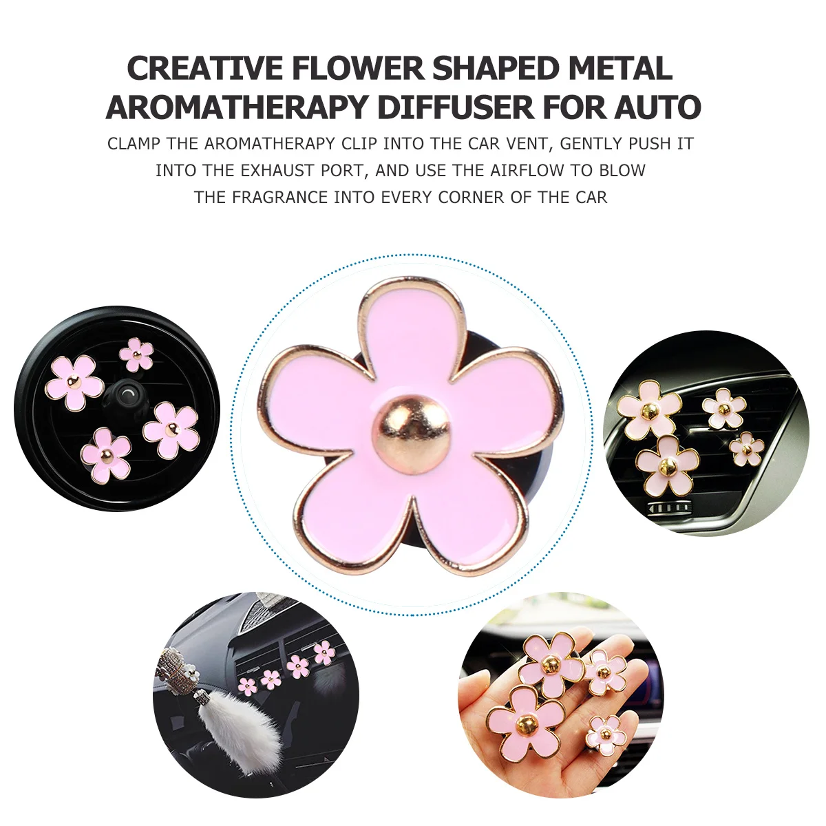4Pcs Metal Aromatherapy Car Perfume Clip Flower Shaped Auto Interior Decoration Scented Ornaments Vehicular Adornment
4Pcs Metal Aromatherapy Car Perfume Clip Flower Shaped Auto Interior Decoration Scented Ornaments Vehicular Adornment