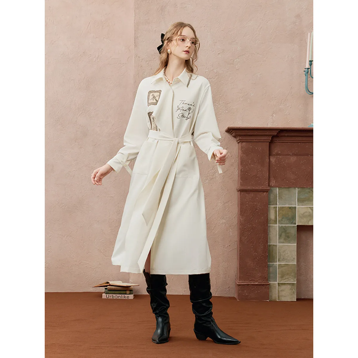 Epic Vintage Print Trench Coat Style Maxi Dress with Appliqué and Tie-Up
Epic Vintage Print Trench Coat Style Maxi Dress with Appliqué and Tie-Up