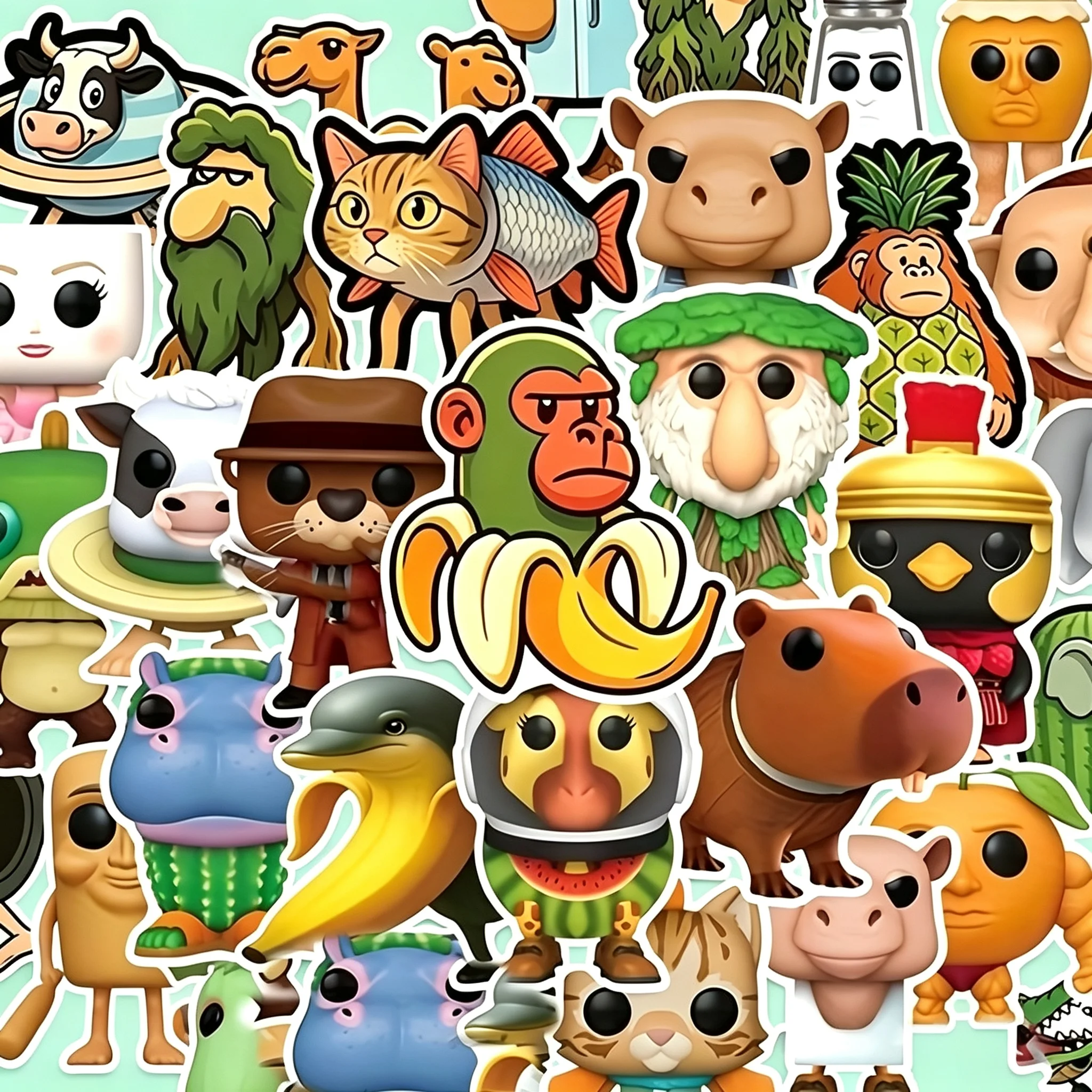 The same style 5-pack stickers, each pack contains 55 pieces. The entire set consists of 275 pieces of Italian grotesque sticker
The same style 5-pack stickers, each pack contains 55 pieces. The entire set consists of 275 pieces of Italian grotesque sticker