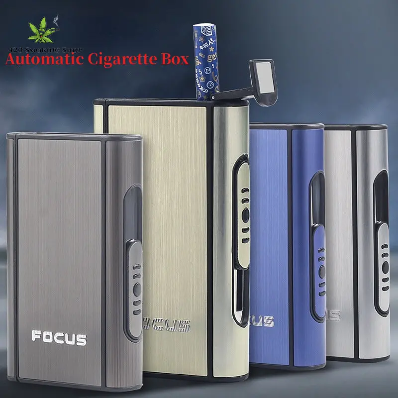 SMOKING Automatic Eject Cigarette Case Aluminium Alloy Creative Portable Storage 10 Pcs Cigarette Box Gadgets for Men
SMOKING Automatic Eject Cigarette Case Aluminium Alloy Creative Portable Storage 10 Pcs Cigarette Box Gadgets for Men