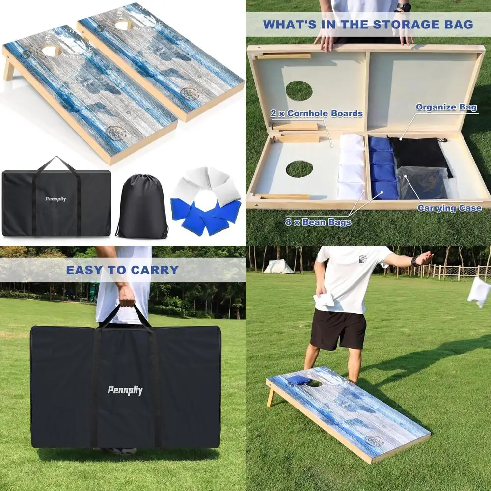 Cornhole Board Set, Regulation Size 4 x 2FT/3 x 2FT Solid Wood Corn Hole Game Set with 8 Bean Bags,2 Cornhole Boards and 1 Carry
Cornhole Board Set, Regulation Size 4 x 2FT/3 x 2FT Solid Wood Corn Hole Game Set with 8 Bean Bags,2 Cornhole Boards and 1 Carry