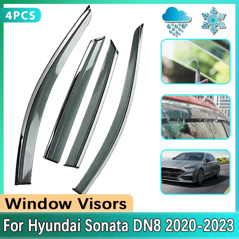 Для Hyundai Sonata DN8 2020 2021 2022 2023, козырек на боковое окно автомобиля, лобовое стекло, защита от дождя и солнца, дефлекторы, наклейки, аксессуары
Для Hyundai Sonata DN8 2020 2021 2022 2023, козырек на боковое окно автомобиля, лобовое стекло, защита от дождя и солнца, дефлекторы, наклейки, аксессуары