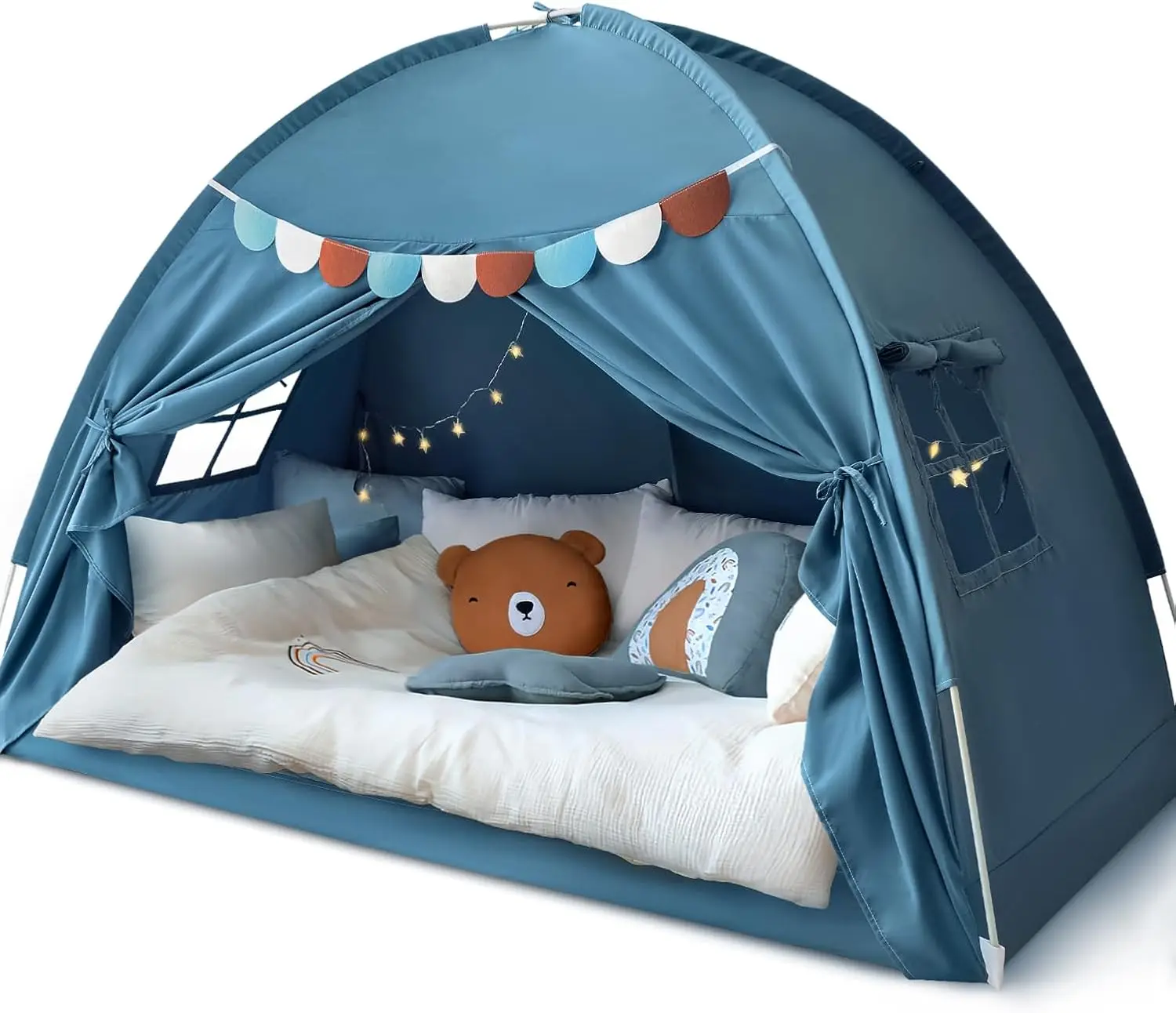 Kids Twin Bed Tent with Dual Doors, Blue Jean Color Indoor Playhouse for Boys and Girls Birthday Gifts
Kids Twin Bed Tent with Dual Doors, Blue Jean Color Indoor Playhouse for Boys and Girls Birthday Gifts